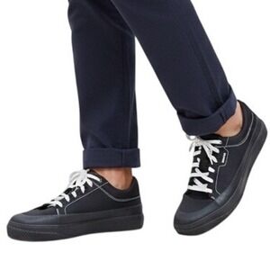 HUGO Men's Black Canvas Lace Up Low Top Sneakers Size 46